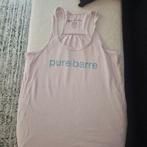 Pure Barre Light Pink Tank Top with Blue Logo